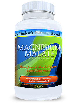 Photo of Designs for Health Magnesium Malate Chelate under our private label Dr. Trudeau's Platinum Blend as found at gfchiro.com