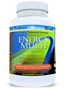 Photo of XYMOGEN ActivNutrients under our private label Dr. Trudeau's Platinum Blend - Energy Multi as found at gfchiro.com