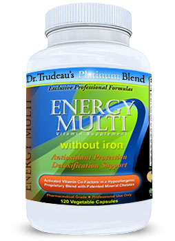 Photo of XYMOGEN ActivNutrients without Iron under our private label Dr. Trudeau's Platinum Blend - Energy Multi as found at gfchiro.com