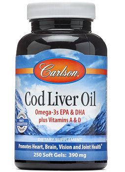 Photo of Carlson Cod Liver Oil as found at gfchiro.com